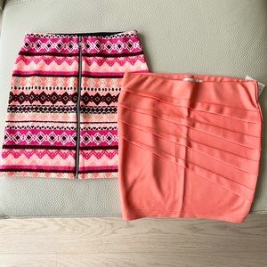 Pink + Pink Pattern short skirt